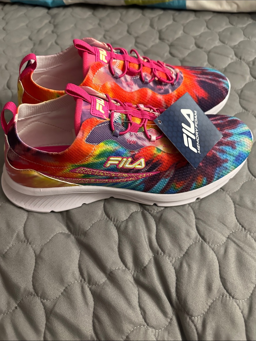 Fila Women's Multicolor Tie-Dye Athletic Sneakers - Pink Accents - Picture 2 of 5